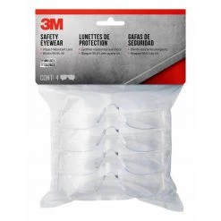 3M Clear Frame with Clear Lenses Indoor Safety Glasses (4-Pack) -Safety Equipment Sales 3m safety glasses 90834 00000b c3 1000