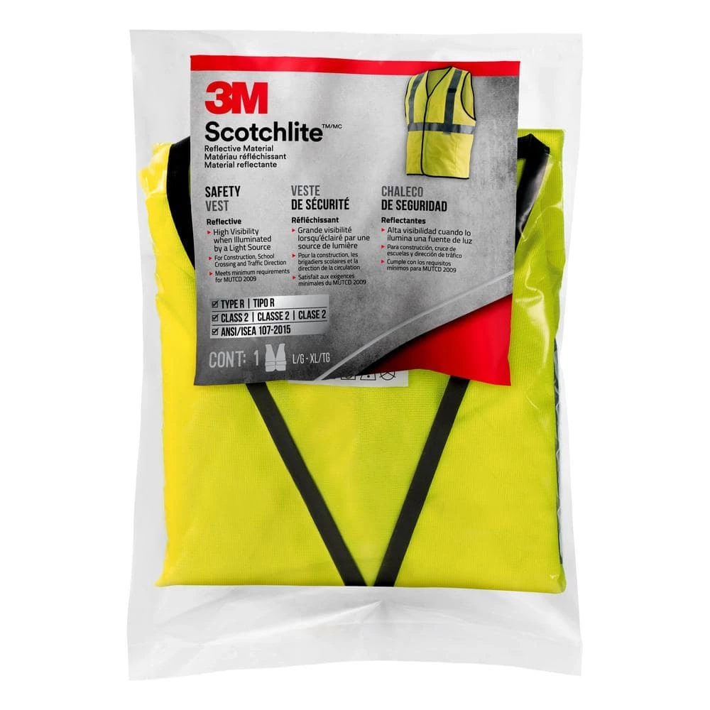 3M High-Visibility Yellow Reflective Personal Safety Vest 1 3M High-Visibility Yellow Reflective Personal Safety Vest