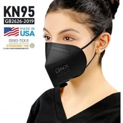 BNX Black Protective Earloop KN95 Mask Disposable Particulate Mask (50-Pack) -Safety Equipment Sales black bnx face masks bn kn95 e95 black 50pp 4f 1000