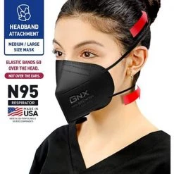 BNX 10-Pack N95 Mask Black Respirator, NIOSH Approval # TC-84A-9315 White (Headband H95B Black) V2 -Safety Equipment Sales black bnx face masks bn n95 h95b 10pp v2 4f 1000