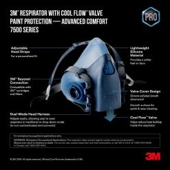 3M Professional Paint Spray Respirator Medium -Safety Equipment Sales blue 3m half mask respirators 7512pa1 a ps 1d 1000
