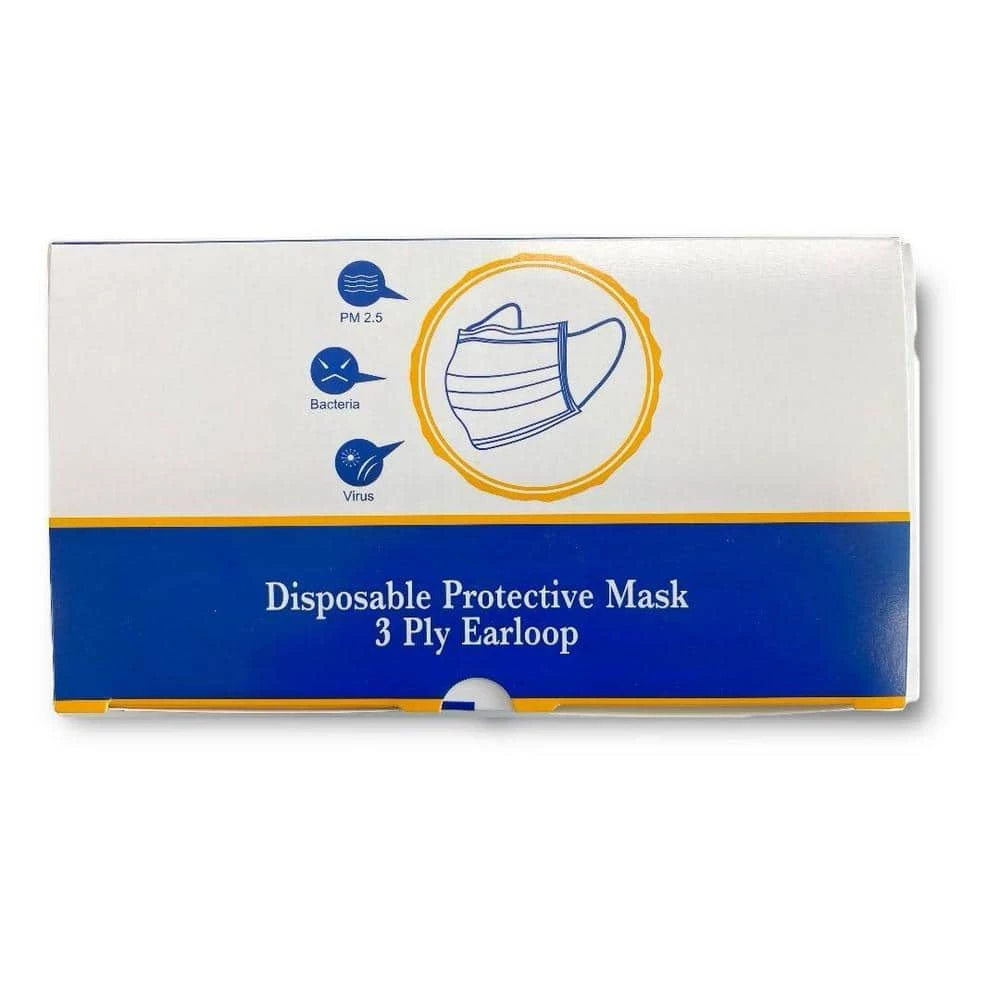 3PLY 3-Ply Disposable Face Masks (50-Pack) 2 3PLY 3-Ply Disposable Face Masks (50-Pack) - Image 2
