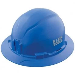 Klein Tools Blue Hard Hat, Non-Vented, Full Brim