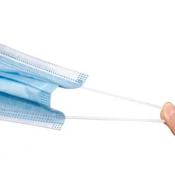 SUPPLYAID 3-Layer Disposable Face Masks (50-Count) -Safety Equipment Sales blue supplyaid face masks rrs dfm 50pk 1f 1000