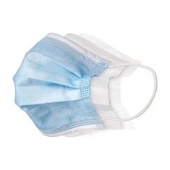 SUPPLYAID 3-Layer Disposable Face Masks (50-Count) -Safety Equipment Sales blue supplyaid face masks rrs dfm 50pk 44 1000