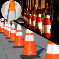 BOEN 36 in. Orange PVC Reflective Traffic Safety Cone -Safety Equipment Sales boen traffic cones tc 36r 1f 1000