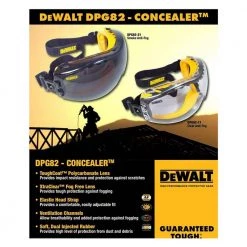 DEWALT Safety Goggle Concealer with Smoke Anti-Fog Lens -Safety Equipment Sales dewalt safety goggles dpg82 21c a0 1000
