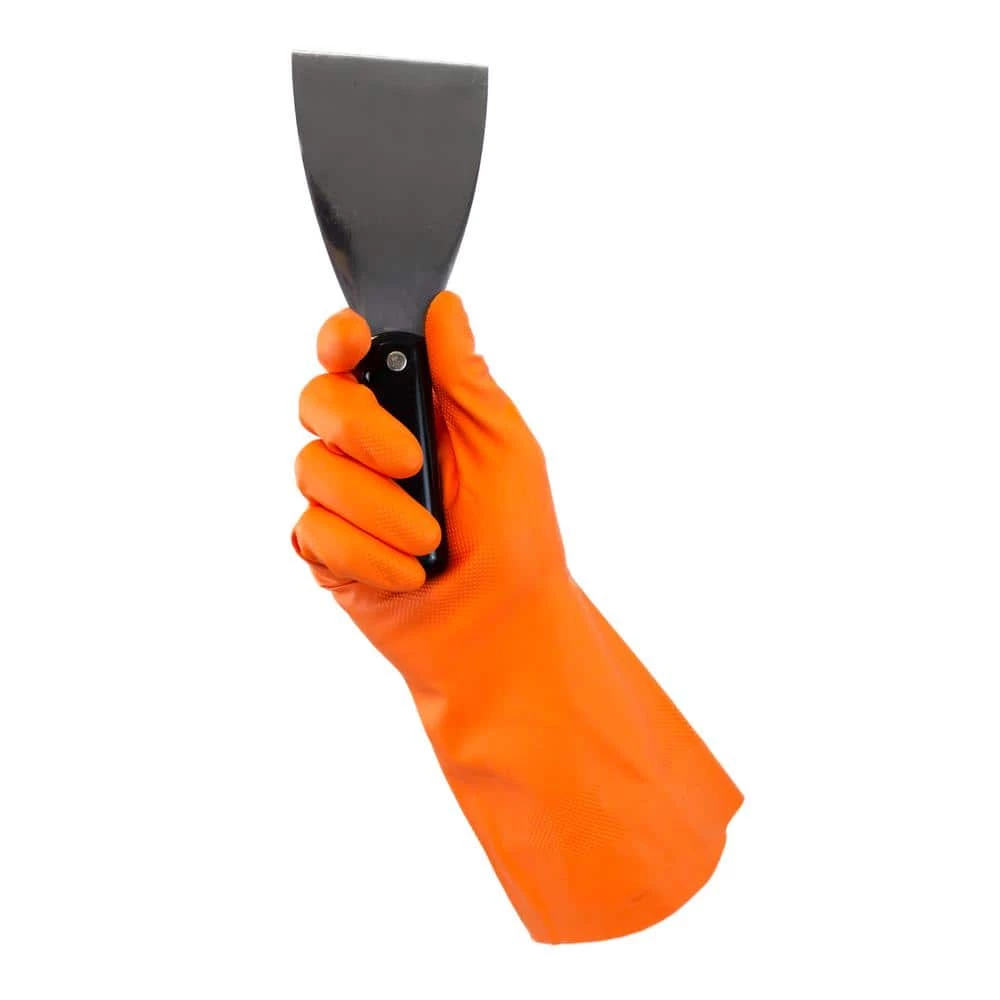 HDX LG/XL Orange Nitrile Long Cuff Gloves 4 HDX LG/XL Orange Nitrile Long Cuff Gloves - Image 4