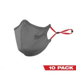 Milwaukee Gray 2-Layer Reusable Face Mask (10-Pack) -Safety Equipment Sales gray milwaukee face masks 48 73 4232 a0 1000