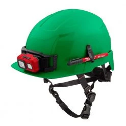 Milwaukee BOLT Green Type 2 Class E Front Brim Non-Vented Safety Helmet -Safety Equipment Sales green milwaukee hard hats 48 73 1327 4f 1000