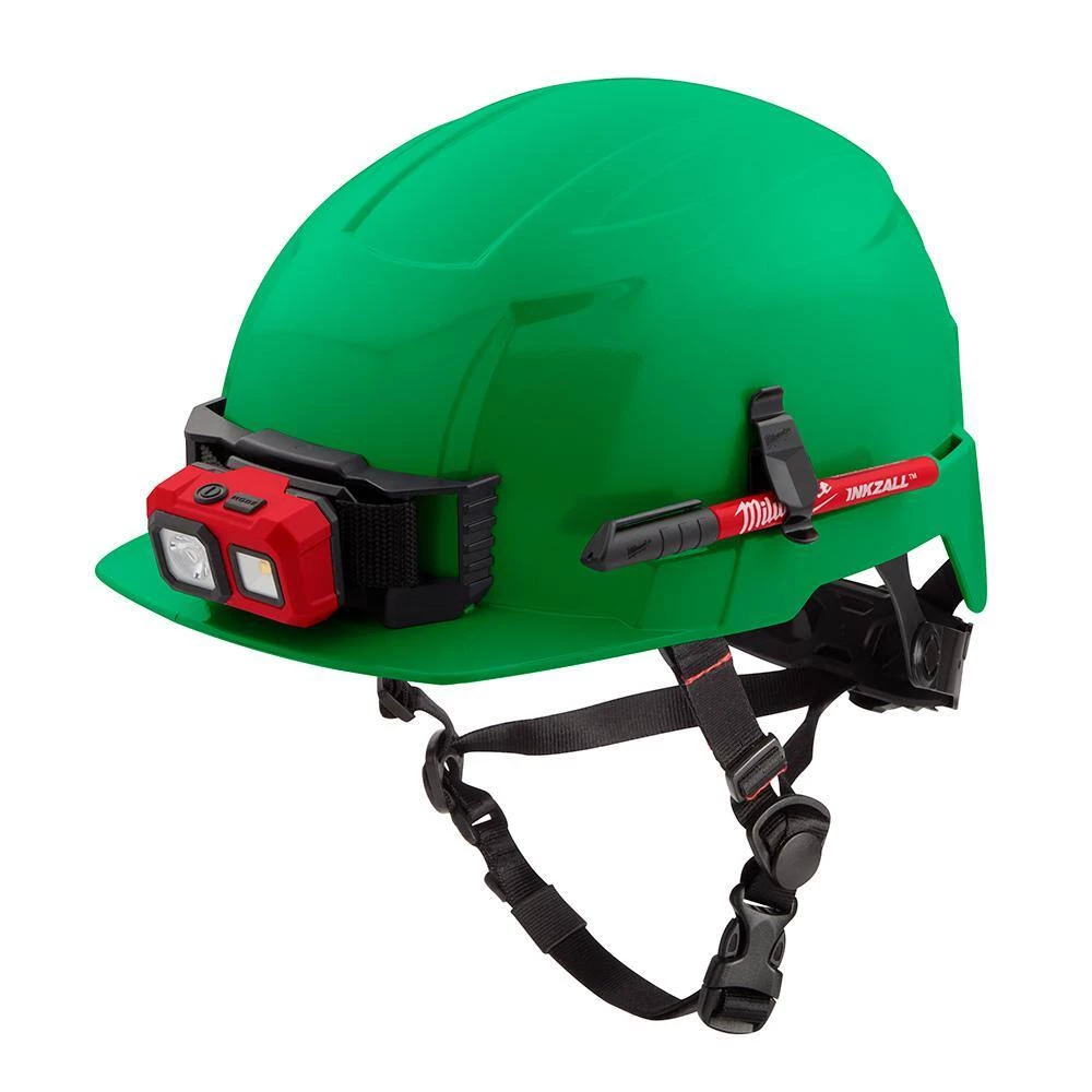 Milwaukee BOLT Green Type 2 Class E Front Brim Non-Vented Safety Helmet 9 Milwaukee BOLT Green Type 2 Class E Front Brim Non-Vented Safety Helmet - Image 9