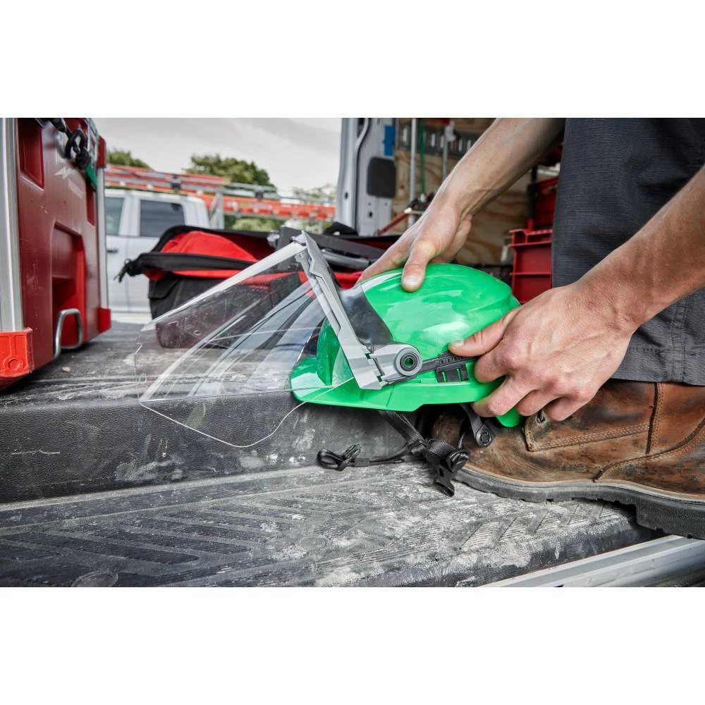 Milwaukee BOLT Green Type 2 Class E Front Brim Non-Vented Safety Helmet 8 Milwaukee BOLT Green Type 2 Class E Front Brim Non-Vented Safety Helmet - Image 8