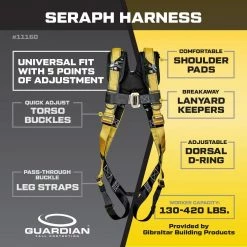 Guardian Fall Protection Seraph Universal Harness 7 Guardian Fall Protection Seraph Universal Harness -Safety Equipment Sales guardian fall protection safety harnesses 11160 4f 1000