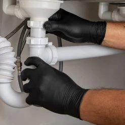 HDX Black Disposable Nitrile Gloves Pop-N-Go (80-Count) -Safety Equipment Sales hdx disposable gloves 104877700 44 1000