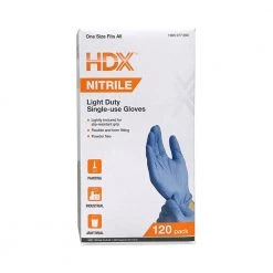 HDX 120-CT Disposable Nitrile Gloves 10 HDX 120-CT Disposable Nitrile Gloves -Safety Equipment Sales hdx disposable gloves hdxgnpr120 44 1000