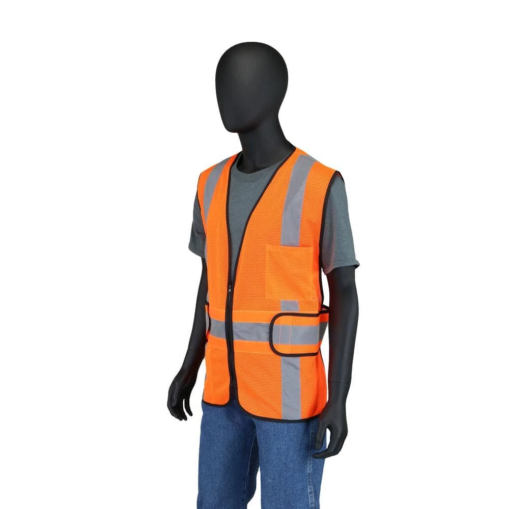 HDX Hi Visibility Orange Class 2 Reflective Adjustable Safety Vest 4 HDX Hi Visibility Orange Class 2 Reflective Adjustable Safety Vest - Image 4