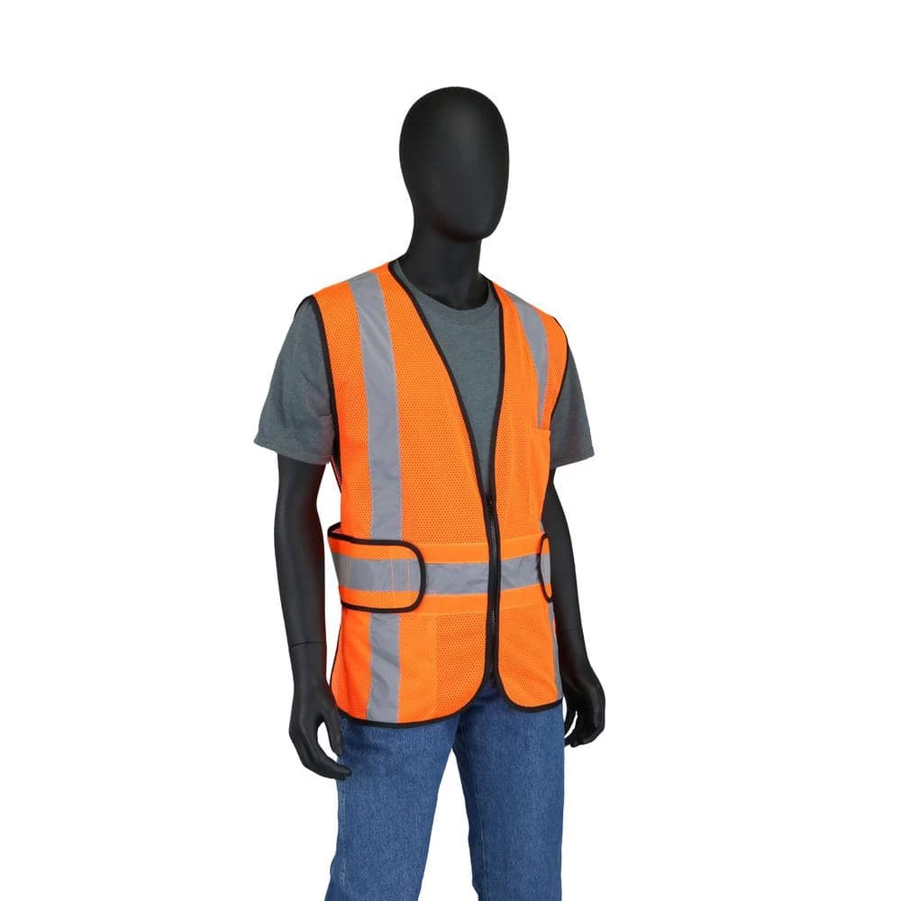 HDX Hi Visibility Orange Class 2 Reflective Adjustable Safety Vest 5 HDX Hi Visibility Orange Class 2 Reflective Adjustable Safety Vest - Image 5