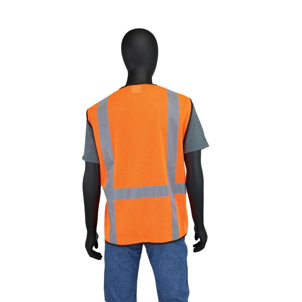 HDX Hi Visibility Orange Class 2 Reflective Adjustable Safety Vest 3 HDX Hi Visibility Orange Class 2 Reflective Adjustable Safety Vest - Image 3