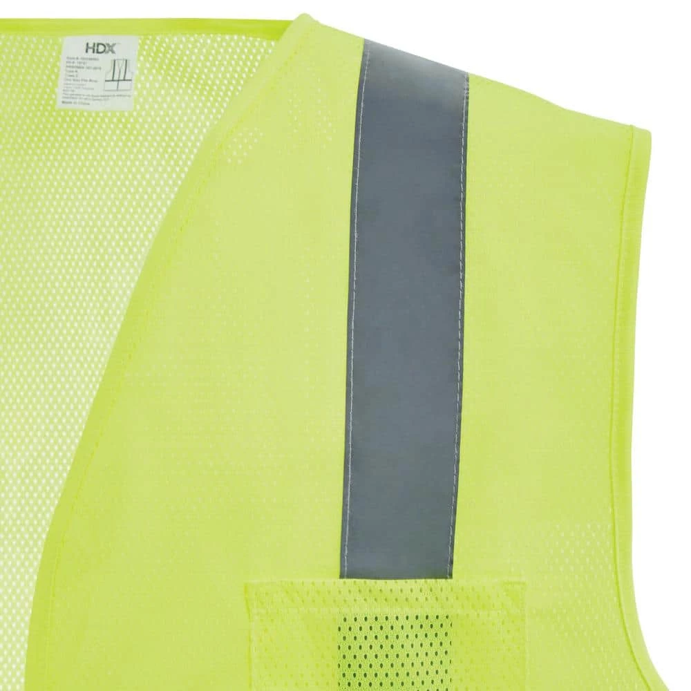 HDX Hi Visibility Lime Green Class 2 Reflective Safety Vest 8 HDX Hi Visibility Lime Green Class 2 Reflective Safety Vest - Image 8
