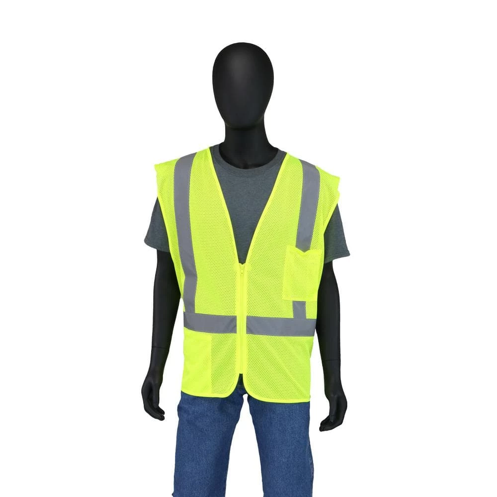 HDX Hi Visibility Lime Green Class 2 Reflective Safety Vest 2 HDX Hi Visibility Lime Green Class 2 Reflective Safety Vest - Image 2