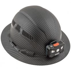 Klein Tools Vented Full Brim Premium KARBN Hard Hat Class C with Headlamp -Safety Equipment Sales karbn pattern klein tools hard hats 60347 66 1000