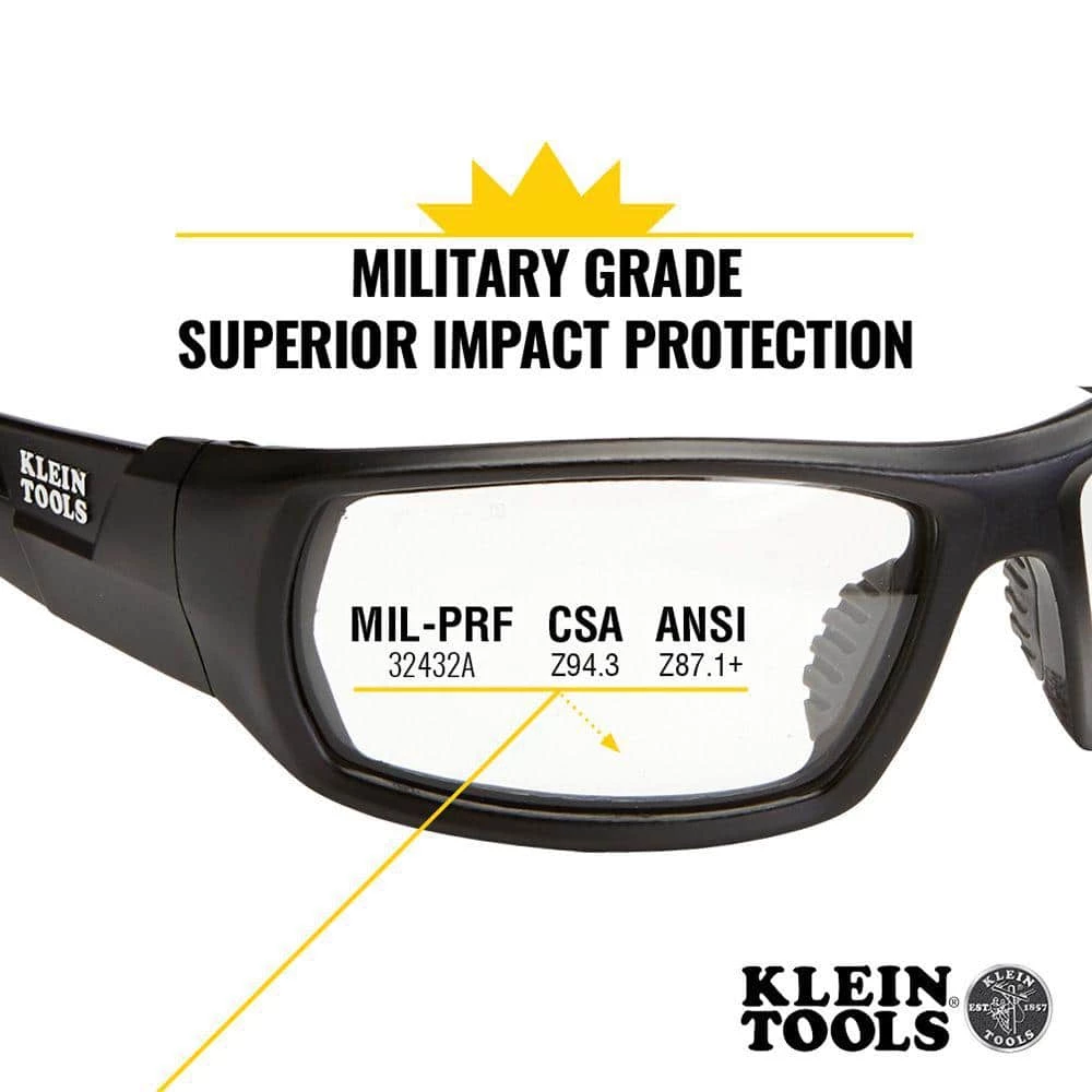 Klein Tools Professional Safety Glasses, Full Frame, Clear Lens 2 Klein Tools Professional Safety Glasses, Full Frame, Clear Lens - Image 2
