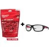 Milwaukee Red Disposable Earplugs (100-Pack) and Performance Safety Glasses with Clear Fog-Free Lenses