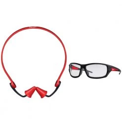 Milwaukee Banded Reusable Earplugs with 25 dB Noise Reduction and Performance Safety Glasses with Clear Fog-Free Lenses