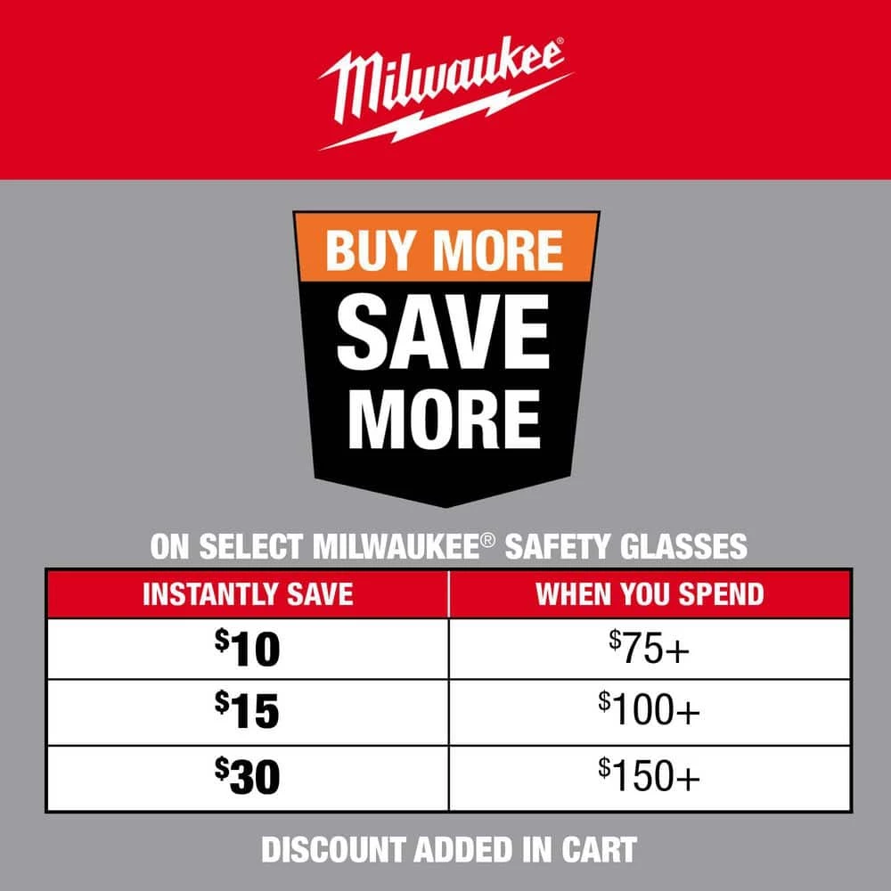 Milwaukee Clear Safety Glasses Anti-Scratch Lenses 2 Milwaukee Clear Safety Glasses Anti-Scratch Lenses - Image 2