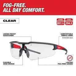Milwaukee Clear Safety Glasses Fog-Free Lenses -Safety Equipment Sales milwaukee safety glasses 48 73 2012 40 1000