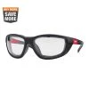 Milwaukee Performance Safety Glasses with Clear Fog-Free Lenses and Gasket