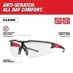Milwaukee Safety Glasses with Clear Anti-Scratch Lenses (3-Pack) -Safety Equipment Sales milwaukee safety glasses 48 73 2052 40 1000