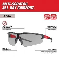 Milwaukee Gray Safety Glasses Anti-Scratch Lenses 12 Milwaukee Gray Safety Glasses Anti-Scratch Lenses -Safety Equipment Sales milwaukee safety glasses 48 73 2105 40 1000