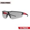 Milwaukee Safety Glasses with Gray Fog-Free Lenses (6-Pack)