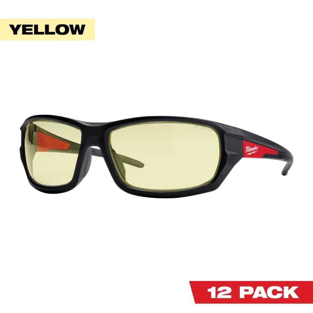 Milwaukee Performance Safety Glasses with Yellow Fog-Free Lenses (12-Pack) 1 Milwaukee Performance Safety Glasses with Yellow Fog-Free Lenses (12-Pack)