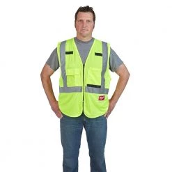 Milwaukee Large/X-Large Yellow and Orange Class 2 High Visibility Safety Vest with 10 Pockets (2-Pack) -Safety Equipment Sales milwaukee safety vests 48 73 5022 48 73 5032 66 1000