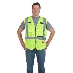 Milwaukee Large/X-Large Yellow Class 2 High Visibility Safety Vest and Mesh High Visibility Safety Vest (2-Pack) -Safety Equipment Sales milwaukee safety vests 48 73 5022 48 73 5112 66 1000