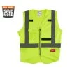 Milwaukee Large/X-Large Yellow Class 2 High Visibility Safety Vest with 10 Pockets