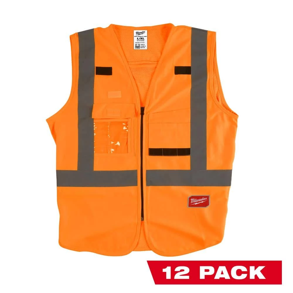 Milwaukee 2X-Large /3X-Large Orange Class 2-High Visibility Safety Vest with 10 Pockets (12-Pack) 1 Milwaukee 2X-Large /3X-Large Orange Class 2-High Visibility Safety Vest with 10 Pockets (12-Pack)