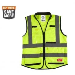 Milwaukee Performance Large/X-Large Yellow Class 2 High Visibility Safety Vest with 15 Pockets