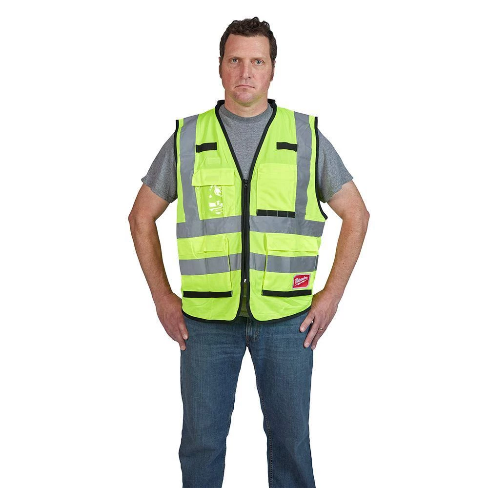Milwaukee Performance Large/X-Large Yellow Class 2 High Visibility Safety Vest with 15 Pockets (12-Pack) 5 Milwaukee Performance Large/X-Large Yellow Class 2 High Visibility Safety Vest with 15 Pockets (12-Pack) - Image 5