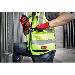 Milwaukee Performance 3X-Large /4X-Large Yellow Class 2-High Visibility Safety Vest with 15 Pockets (4-Pack) -Safety Equipment Sales milwaukee safety vests 48 73 5043x4 66 1000