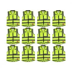 Milwaukee Performance 4X-Large/5X-Large Yellow Class 2-High Visibility Safety Vest with 15-Pockets (12-Pack)