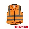 Milwaukee Performance Large/X-Large Orange Class 2-High Visibility Safety Vest with 15 Pockets (12-Pack)