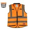 Milwaukee Performance 4X-Large/5X-Large Orange Class 2-High Visibility Safety Vest with 15-Pockets