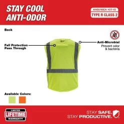 Milwaukee Large/X-Large Yellow Class 2 Mesh High Visibility Safety Vest with 9-Pockets -Safety Equipment Sales milwaukee safety vests 48 73 5112 1d 1000