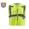 Milwaukee Large/X-Large Yellow Class 2 Mesh High Visibility Safety Vest with 9-Pockets