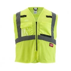 Milwaukee Large/X-Large Yellow Class 2 Mesh High Visibility Safety Vest with 9-Pockets (4-Pack)