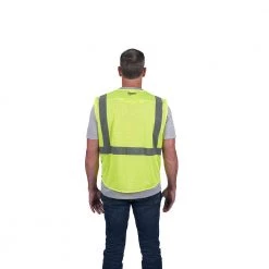 Milwaukee 2X-Large/3X-Large Yellow Class-2 Polyester Mesh High Visibility Safety Vest with 9-Pockets -Safety Equipment Sales milwaukee safety vests 48 73 5113 44 1000