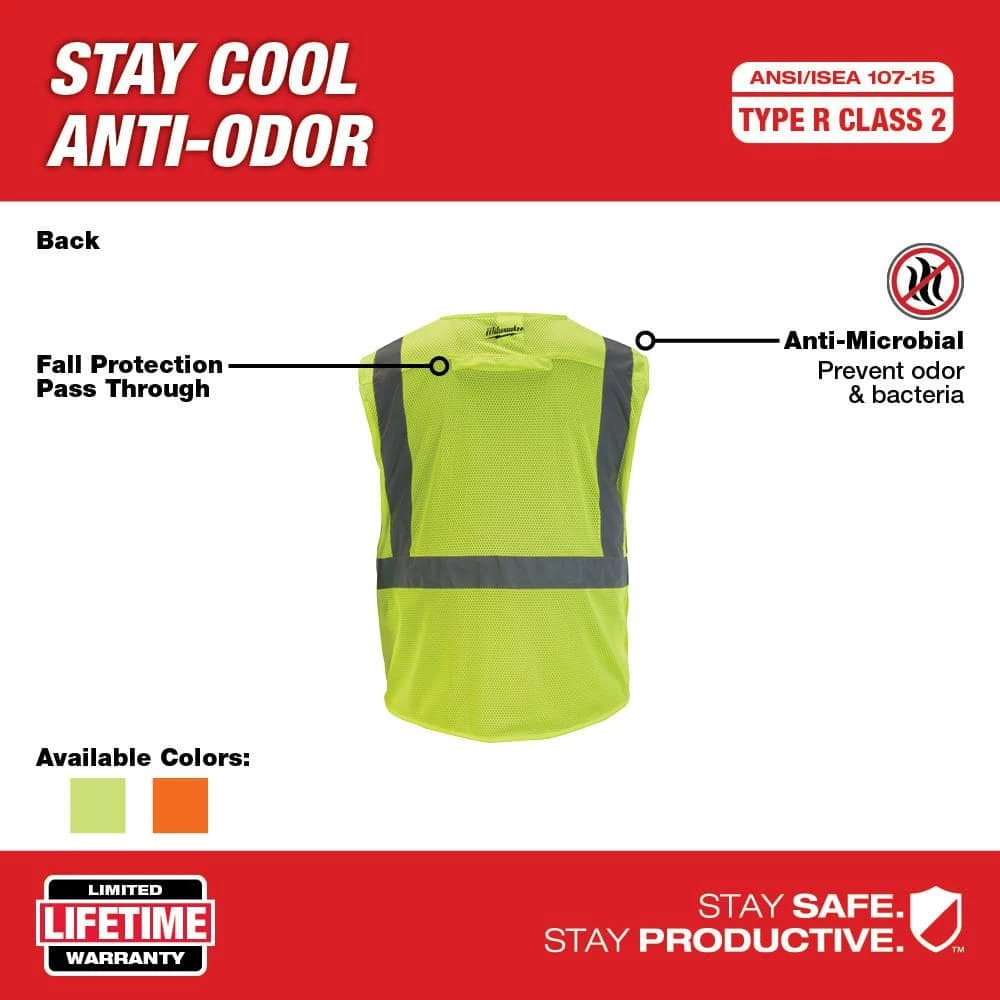 Milwaukee 4X-Large/5X-Large Yellow Class 2 Polyester Mesh High Visibility Safety Vest with 9-Pockets 5 Milwaukee 4X-Large/5X-Large Yellow Class 2 Polyester Mesh High Visibility Safety Vest with 9-Pockets - Image 5